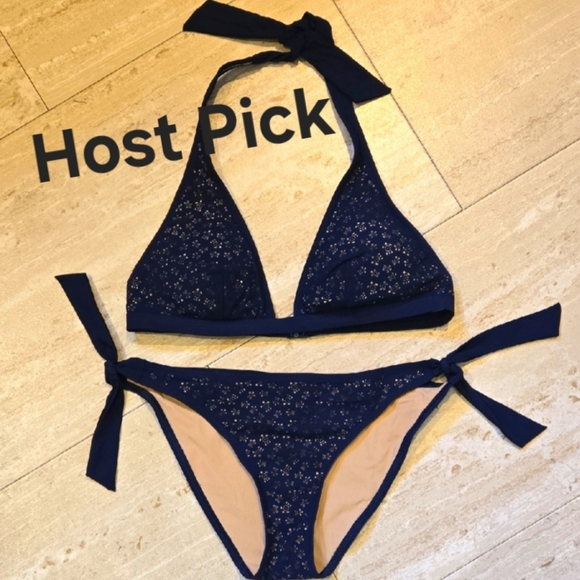 Vilebrequin Other - Vilebrequin Luxury Deep Navy Laser Cut Tie Bikini